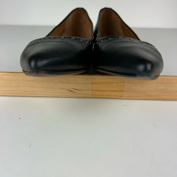 FRYE DARK GUNMETAL LEATHER SIENNA MICRO STUD BALLET FLATS SHOE SIZE 7 - Picture 4 of 12